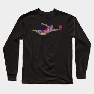 Goalkeeper watercolor art Long Sleeve T-Shirt